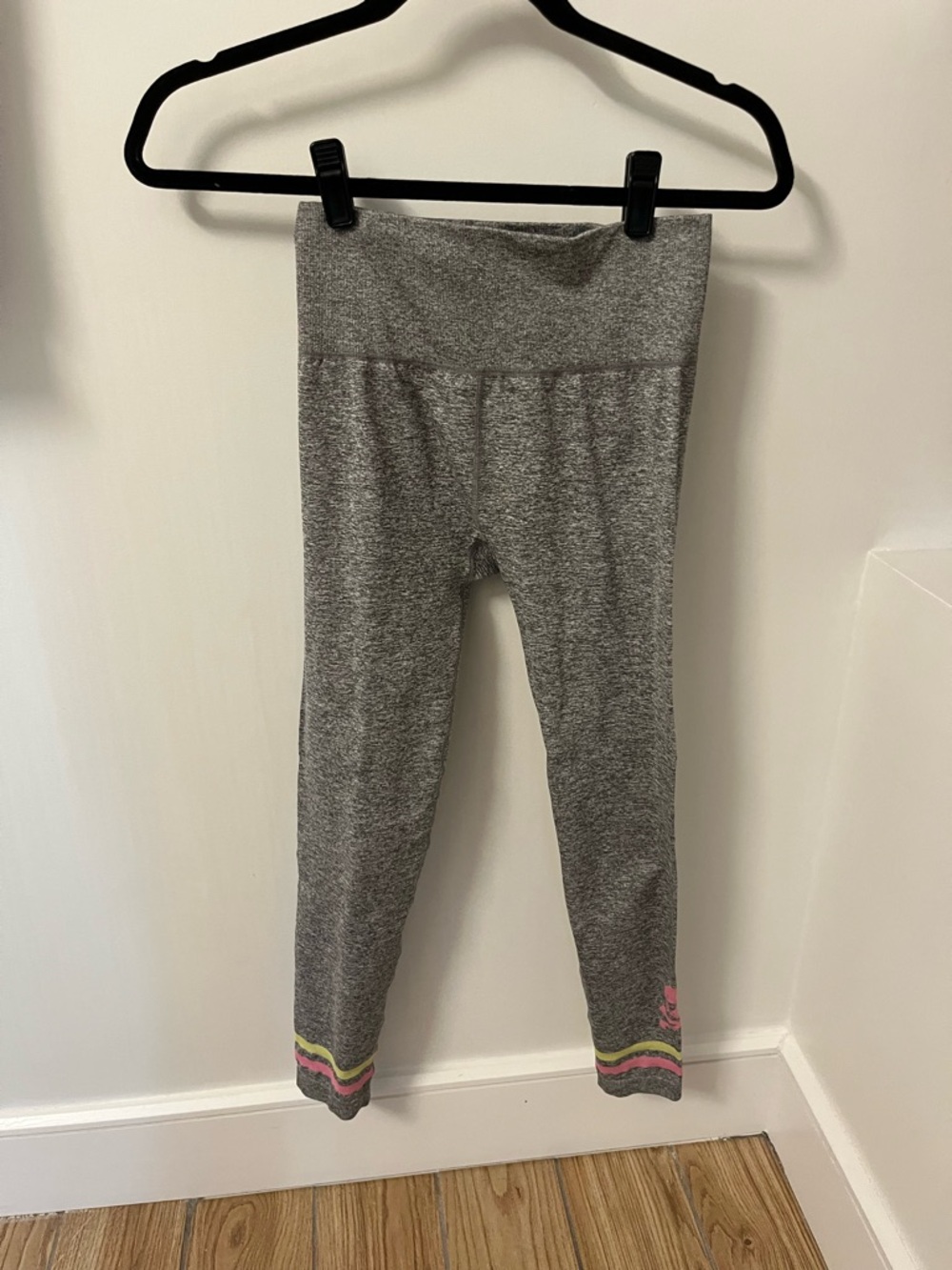 Soulcycle Heather Grey Yellow Pink Leggings
